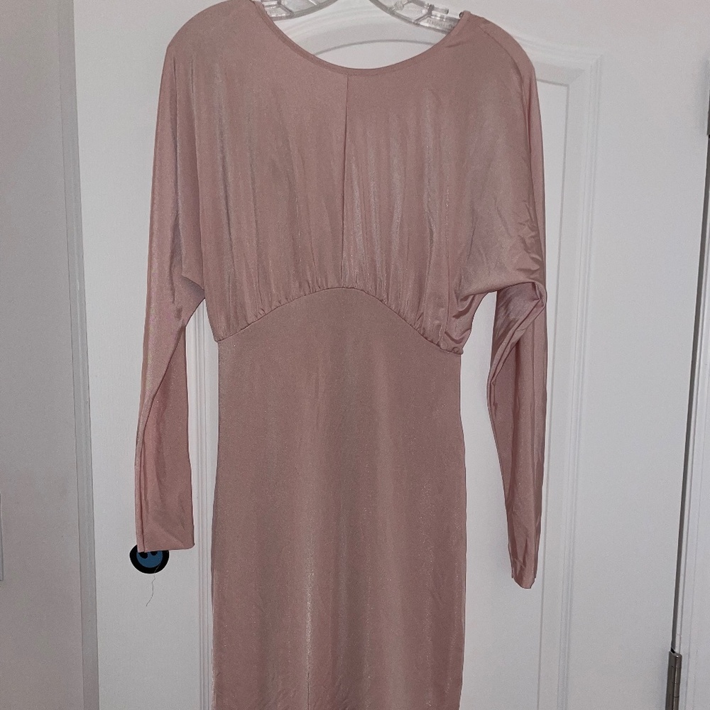 Zara light pink long sleeve dress